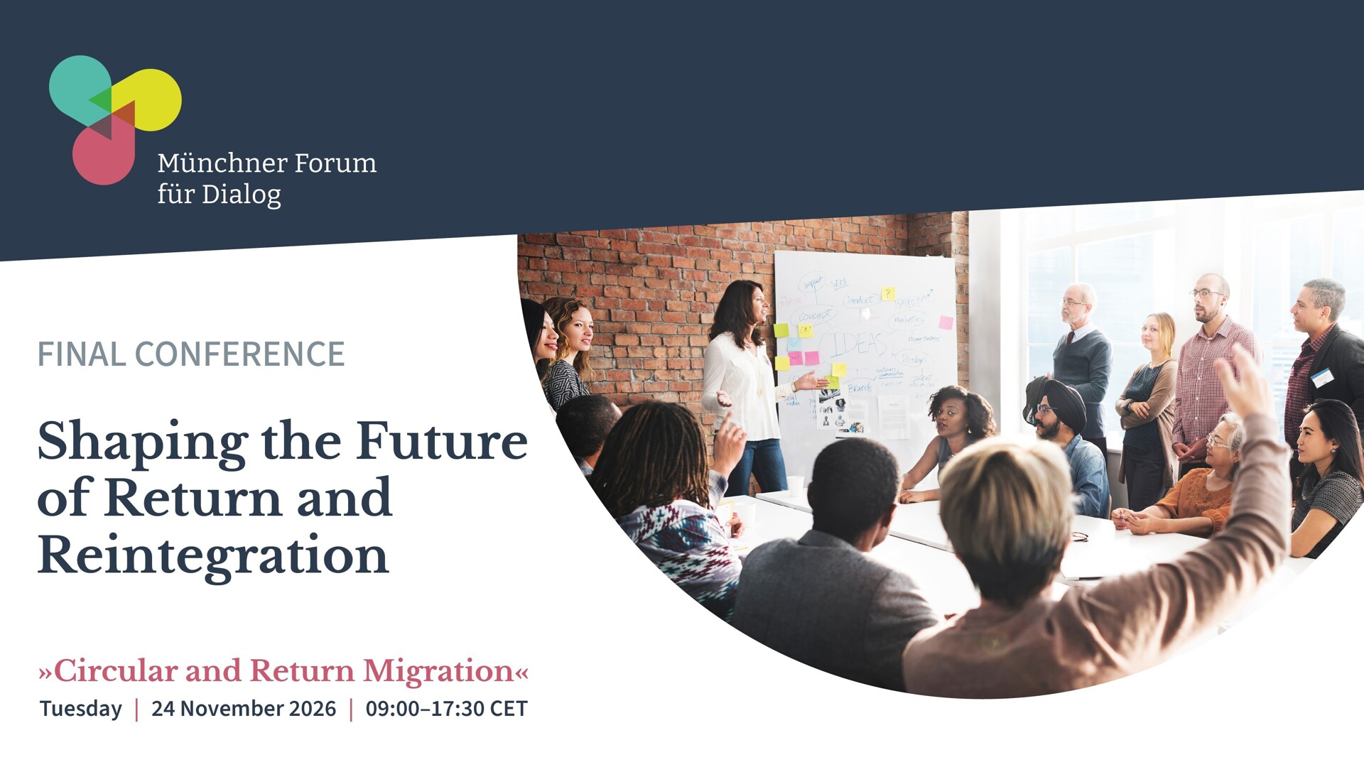 Flyer zur Konferenz  des „Circular and Return Migration“ Weiterbildungsprogramms