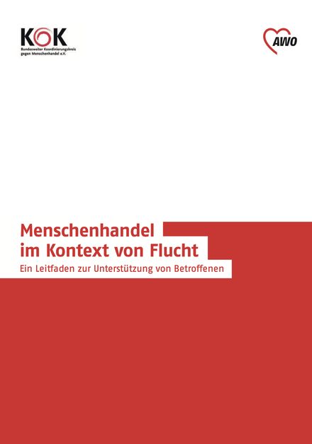 Titelseite: Menschenhandel im Kontext von Flucht, KOK und AWO