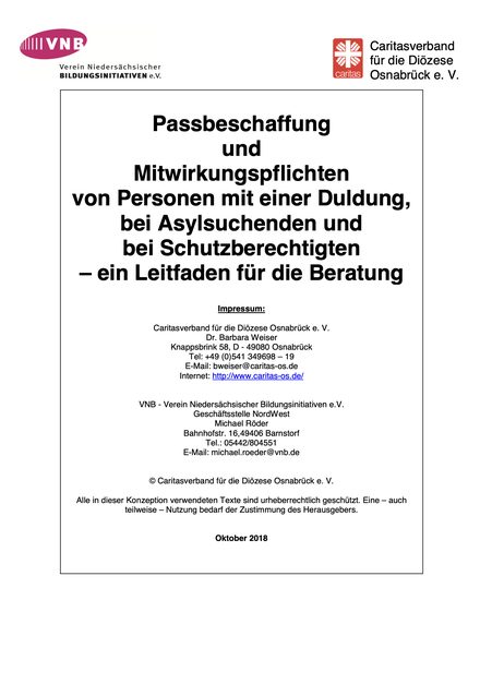 Titelseite: Passbeschaffung und Mitwirkungspflichten – ein Leitfaden für die Beratung
